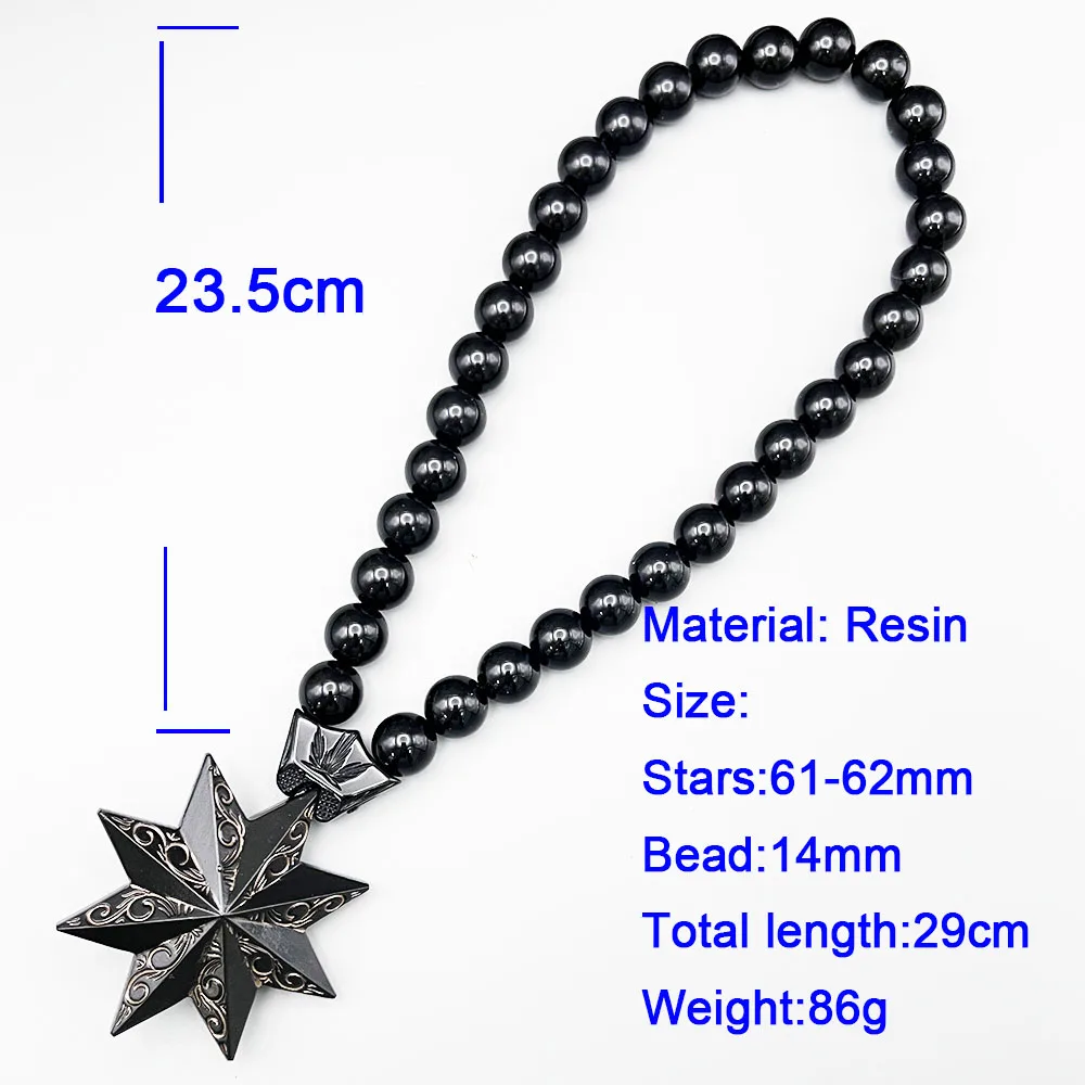 Picture 5: GS155 Octagonal Star Resin DIY Decoration Exquisite Black Gold Beads 3D Concave Pattern Decoration With Meditation Car Pendants