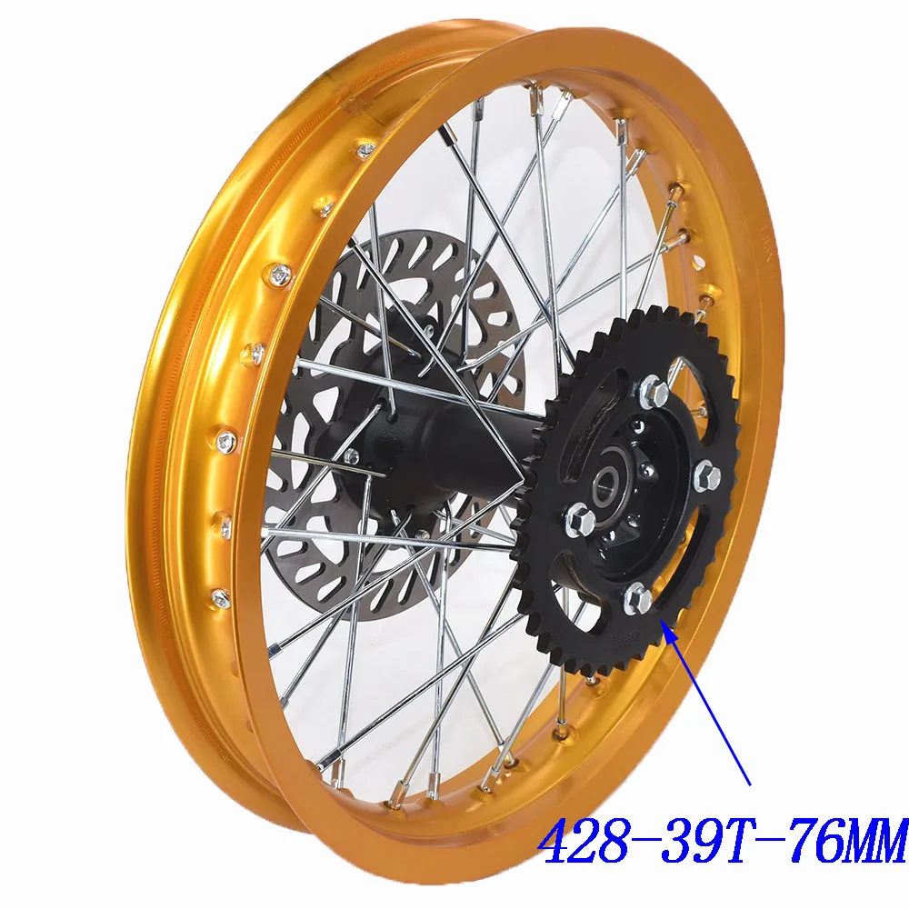 1.60-17 inch Front 1.85-14 inch Rear Rims Aluminum Alloy with sprocket Disc Brakes For KLX CRF Kayo BSE Dirt Pit Bike Motorcycle