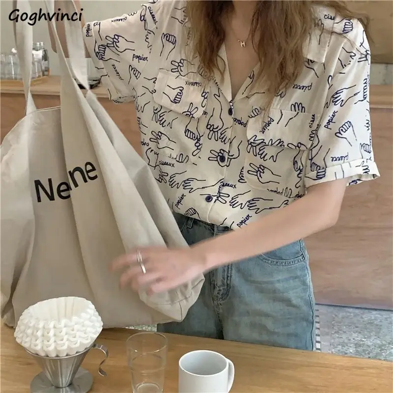 

Рубашки женские с винтажным принтом и коротким рукавом, свободные, в японском стиле, для отдыха, унисекс, Harajuku, крутые, для девочек, студентов, шикарные, летние, BF Ins