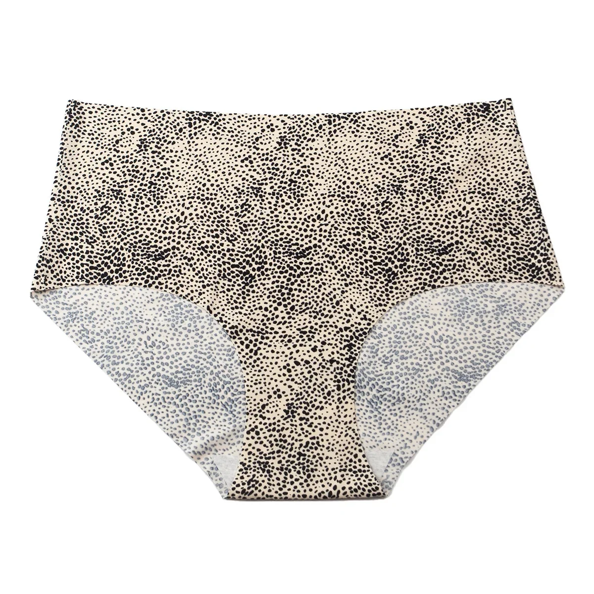 3 pçs calcinha de seda gelo sem costura feminina meados de cintura plus size leopardo impressão roupa interior meninas moda breve senhora conforto calcinha