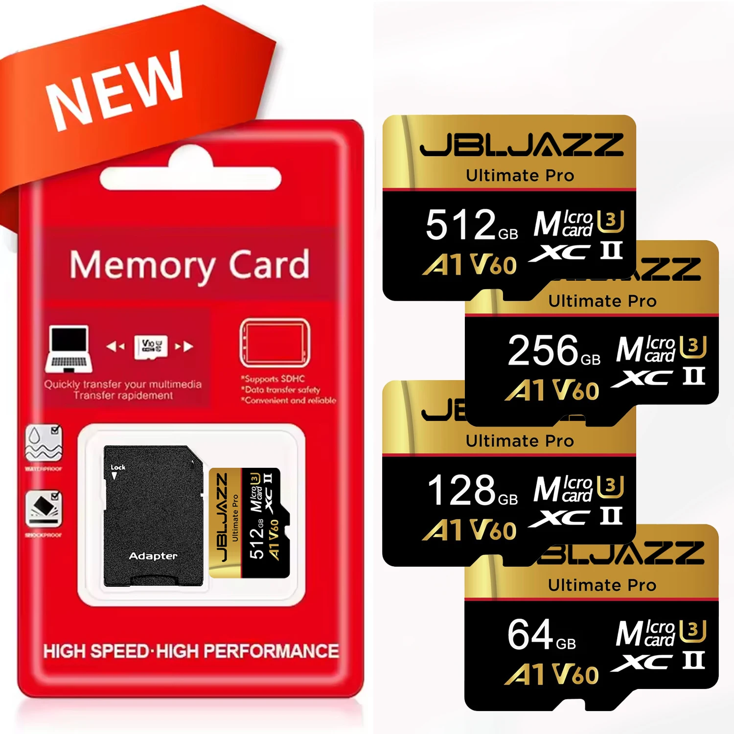 Tarjeta de memoria Micro SD, tarjeta Flash TF de alta velocidad de 128GB, 256GB, 512GB, U3, V60, 4K, Full HD, para cámara de acción GoPro, Dron DJI
