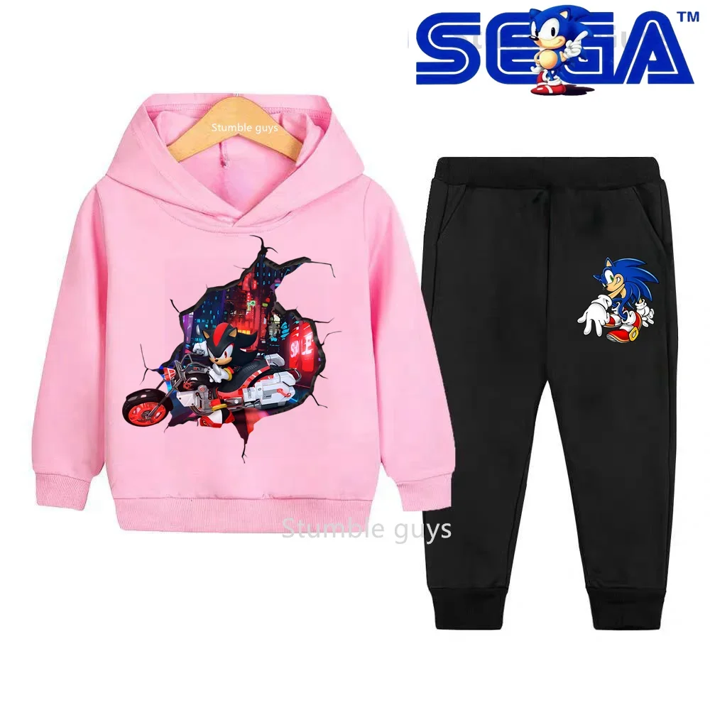 أطفال سونيك هوديي مجموعة الخريف الشتاء الفتيان ملابس الفتيات الدافئة عارضة البلوز Trucksuit نشط عارضة المحملة  #6