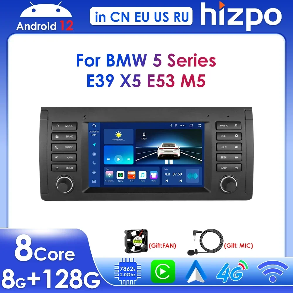 

Hizpo 7" Autoradio for BMW 5 Series E39 X5 E53 M5 Car Radio Multimedia Player Android UIS7862S Stereo GPS Navi Bluetooth SWC 4G