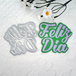 Spanish Happy Birthday Christmas Tree Candle Deer 26 English Alphabet Metal Cutting Dies Stencils For DIY Scrapbooking Embossing