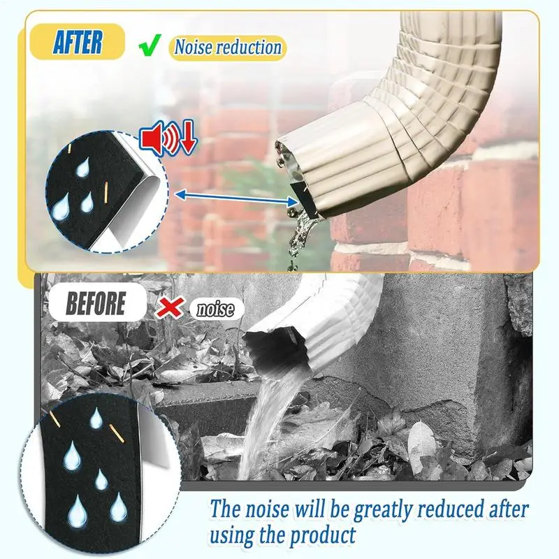 Gutter Noise Dampener Rain Noise Downspout Drip Silencer 2 Pack Outdoor Drainage Ditch Dampener For Park Garden Yard Backyard
