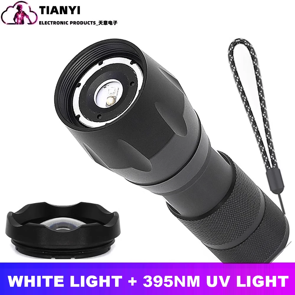 UV Flashlight,Portable Blacklight Flashlight,LED Torch with White and Ultraviolet Light Combo, Black Light Pet Urine Detector