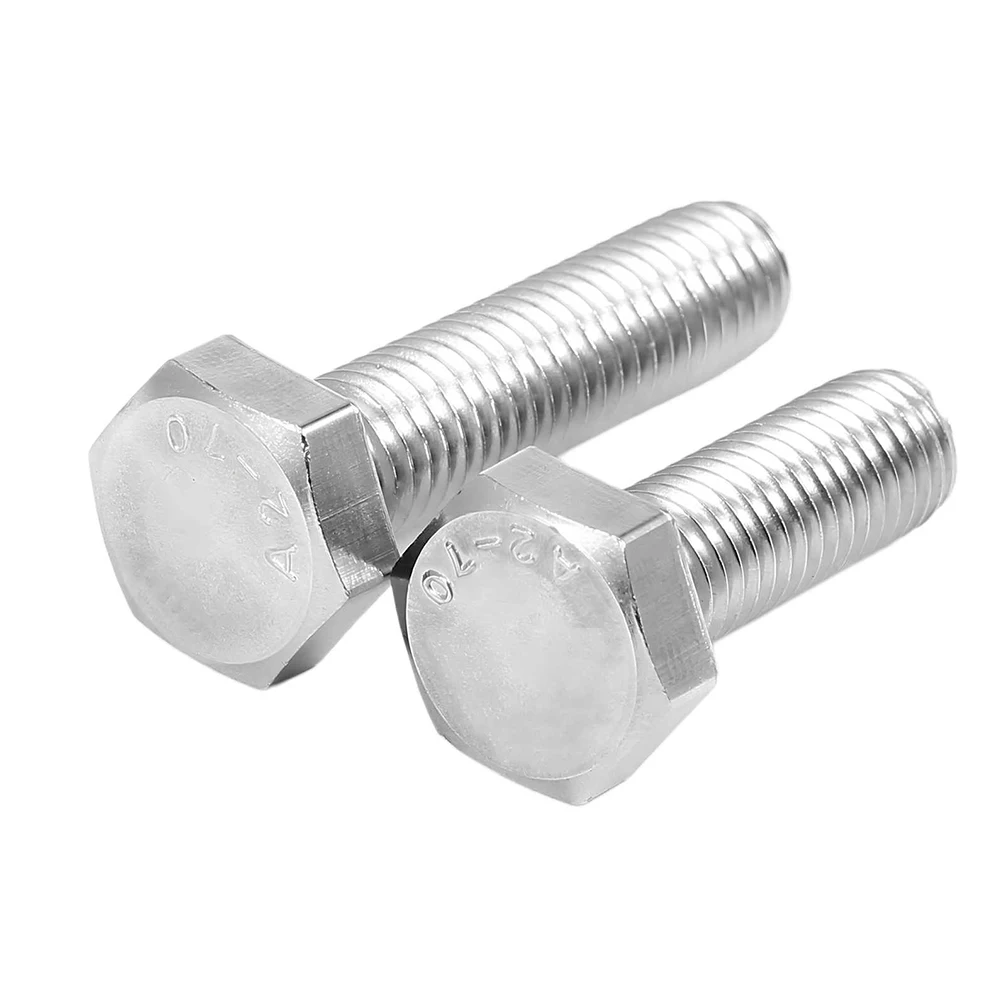 50pcs M1.6 M2 M2.5 M3 M4 304 Stainless Steel External Hexagon Head Screws Full Threaded Outer Hex Head Bolts Screw Length 3-50mm