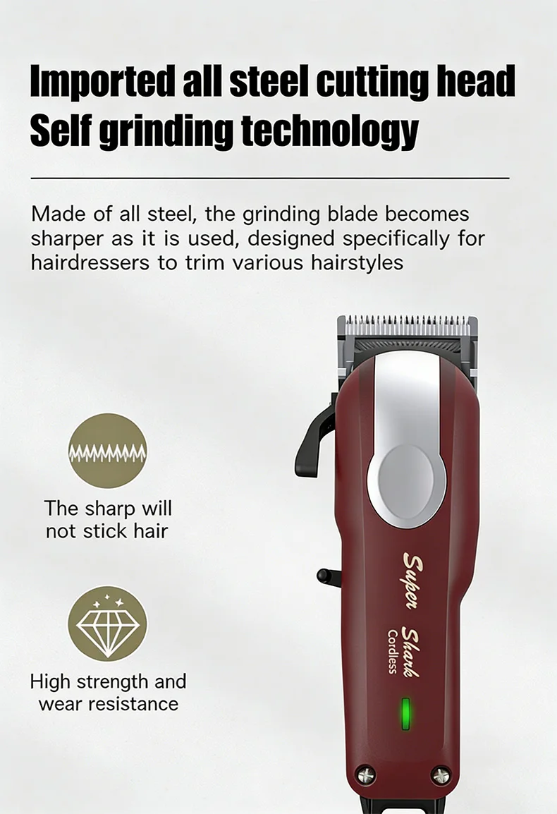 USB-Aufladbarer Professioneller Haarschneider für Männer mit LED-Anzeige, Kabelloser Trimmer, Haarpflege-Set für Zuhause, Ideales Geschenk für Männer – Detail 8