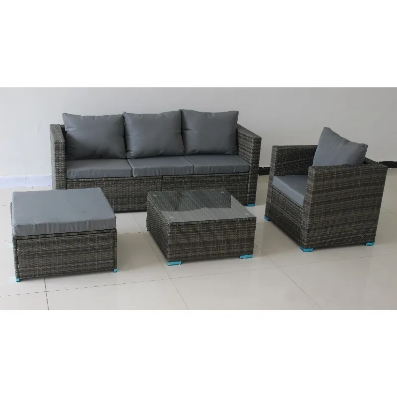 Shangqiu Patio Wicker Outdoor Furniture PE  Ratan Sofa Chairs Rattan Strips Garden Furniture for Porch