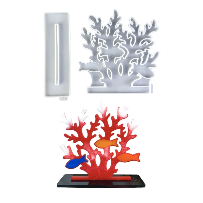 Juego 2 moldes silicona para estudio, para hacer impresionantes figuras peces Coral, adecuados para decoración y