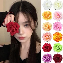 Sweet Cloth Rose Flower Hairpins And Brooch Woman Girls Beach Accessories Hair Clips Pins Barrettes Hairclip Headdress Headwear