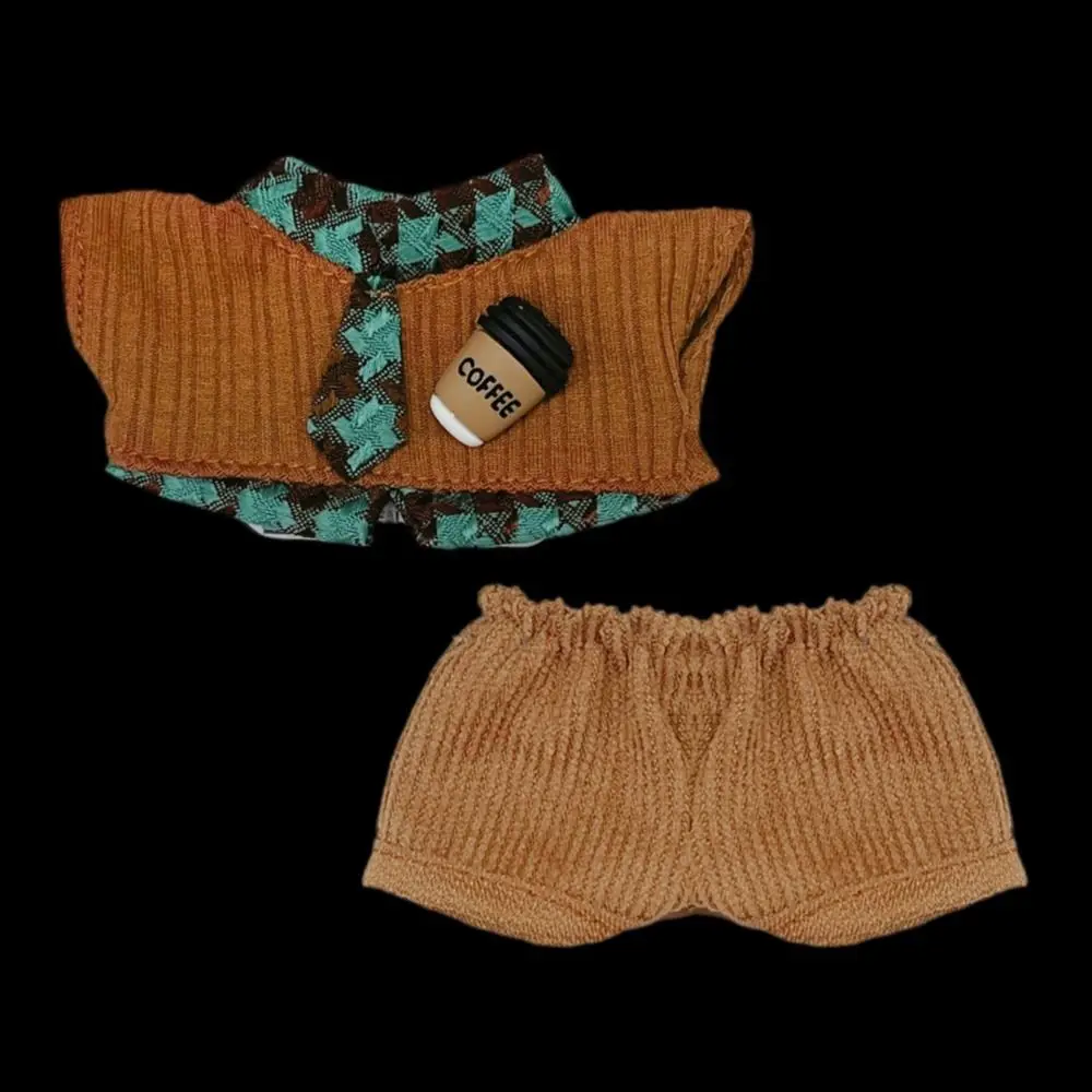 Ropa para muñecas de 10cm, vestido cambiante, juego, muñeca azul y marrón, uniforme de estudiante, casa de juego, accesorio para fotos, muñeca, blusa, pantalones, traje