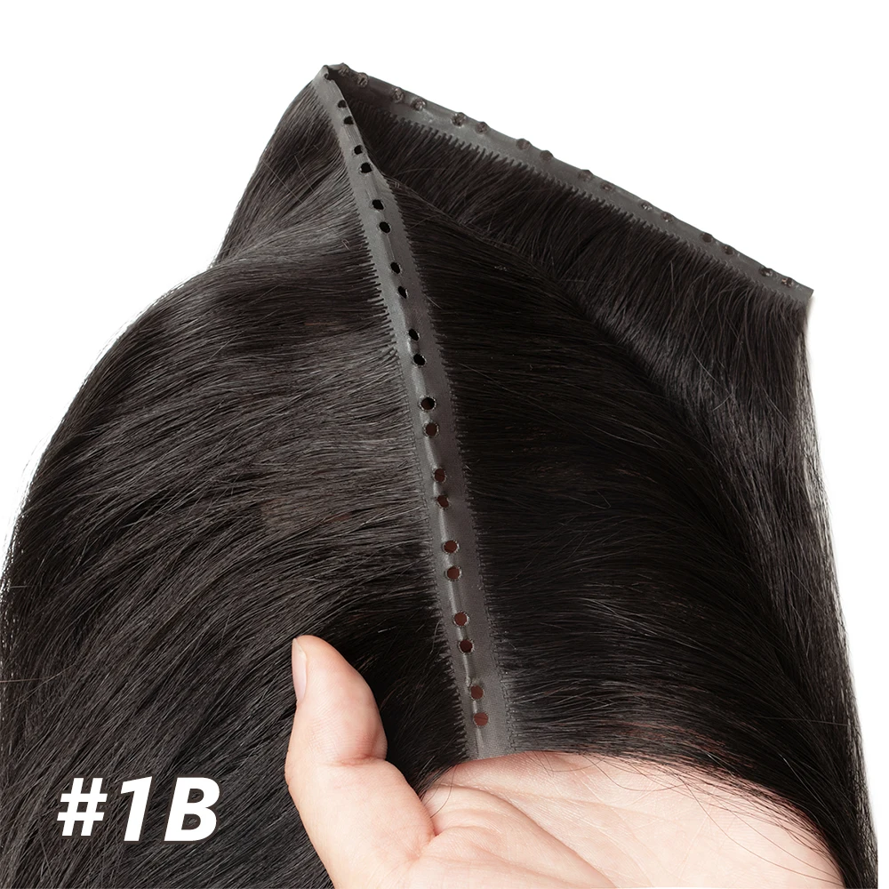 

25cm Long PU Weft Invisible Hole Flat PU Tape Human Hair XO Twin Tabs Real Human Hair No Glue Microlink Application 40-50g
