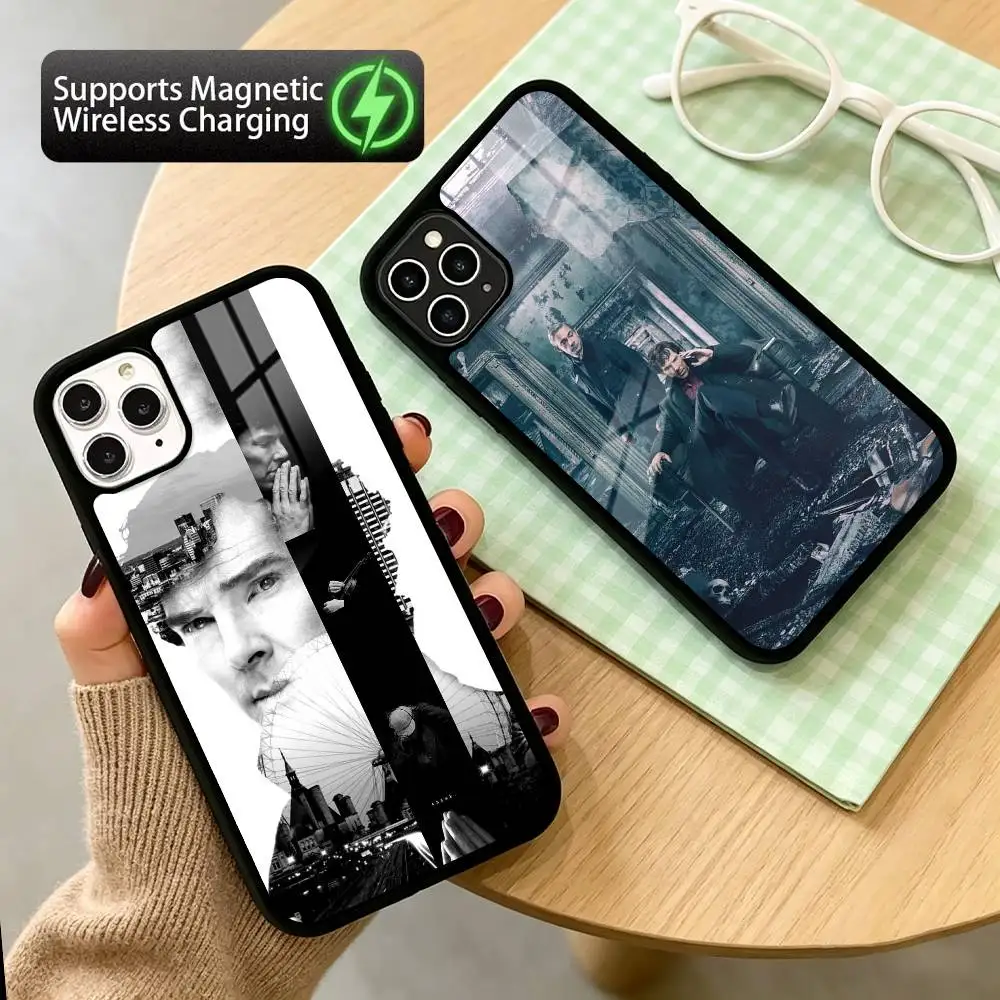 

s-Sherlock Holmes Phone Case For iPhone17,16,15,14,13,12,11 Plus,Pro Compatible with magnetic wireless charging
