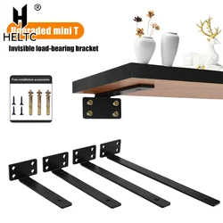 Replacement Heavy Duty Floating Shelf Brackets Black Coated Wall Mount Wall Shelf Support Metal Cast Iron Shelves Brackets