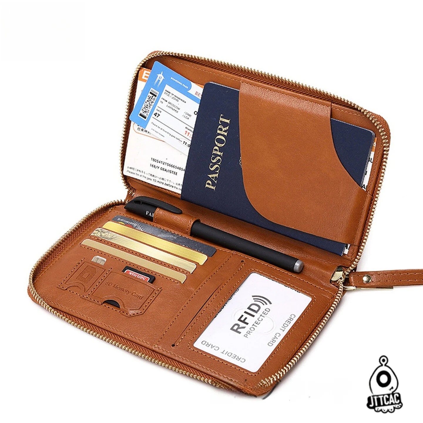 travel-multi-functional-passport-holder-document-organizer-ticket-clip-wallet-card-holder-casual-minimalist-style-bucket-shape