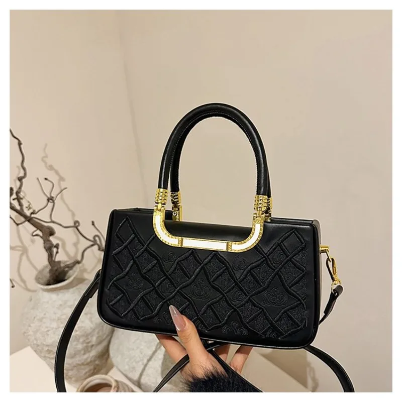 Bolso de mano delicado único para mujer, oficina, desplazamientos, trabajo, reunión, exquisito, elegante, atemporal, elegante, portátil, versátil