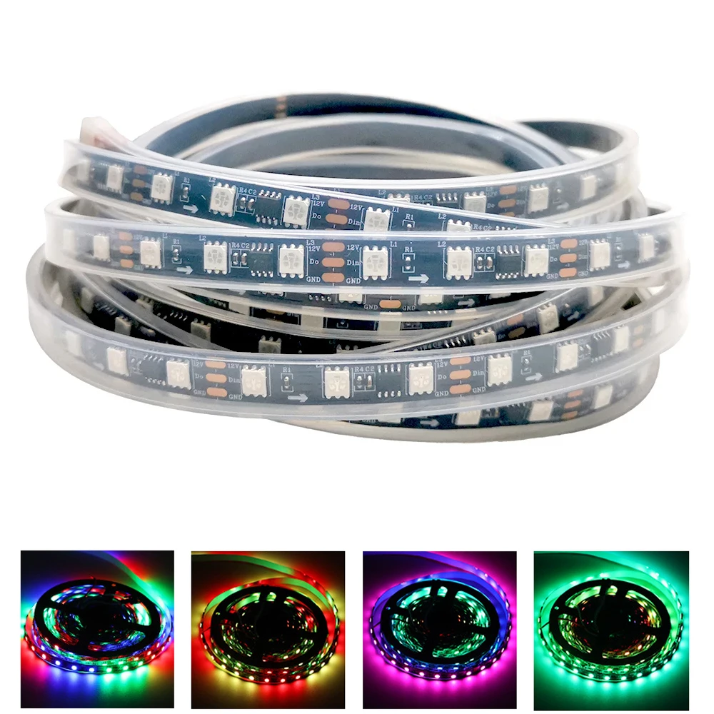 DC12V WS2811 Led Strip Light Individually Addressable 5050 RGB Smart 1 IC Control 3 Lamp Beads IP30 IP65 IP67 Waterproof 1m-5m