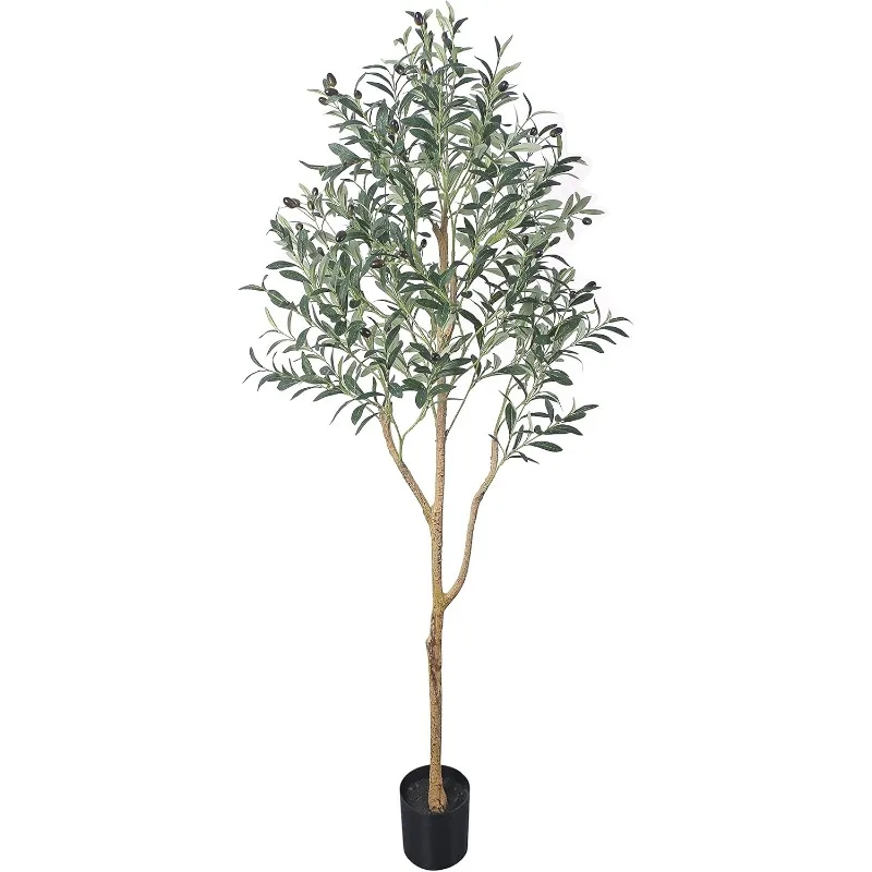 

Phimos Artificial Olive Tree Tall Fake Potted Olive Silk Tree with Planter Large Faux Olive Branches and Fruits Artificial Tree