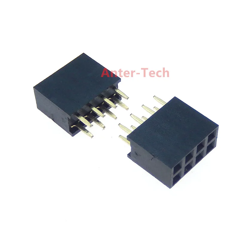 10PCS 2X4 PIN Double row Straight FEMALE PIN HEADER 2.54MM PITCH Strip Connector Socket 2*4 4p 4 PIN 4PIN FOR PCB BOARD