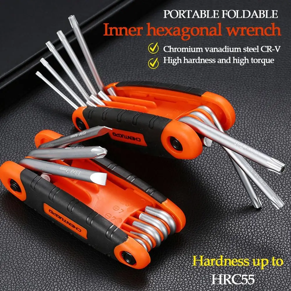 Hexagon Spanner 8 In 1 Folding Portable Screwdriver Set Multifunctional Hexagonal Wrench Hand Tool Llave