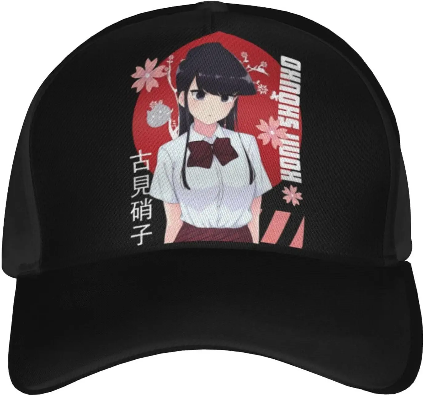 Anime Komi Can't Communicate Baseball Cap Unisex Adjustable Casual Chapeau Outdoor Sports Caps Black