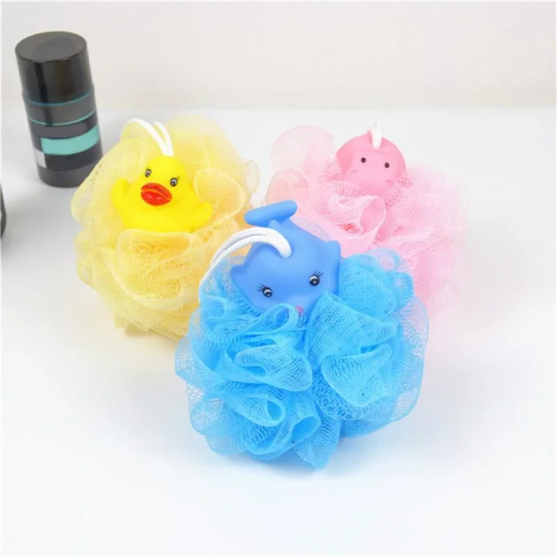 Kids Soft Bath Ball Baby Bath Brushes Lovely Cartoon Animal Exfoliating Body Bath Ball Children Bathing Flower Bubble Kids Tools