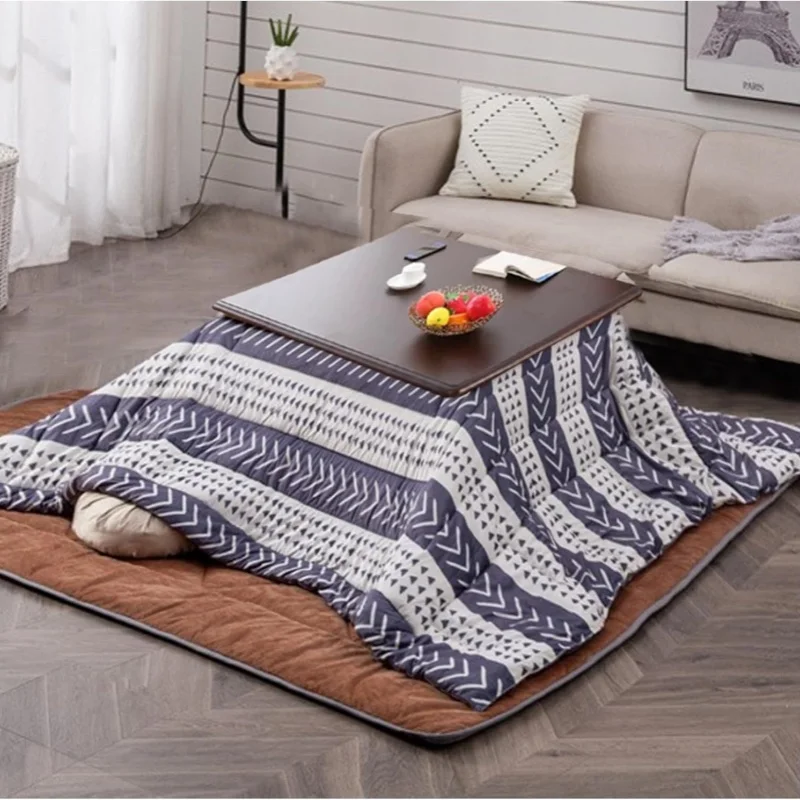 Kotatsu-Tisch mit Heizung und Futon-Teppich, japanisches Kotatsu-Set für Wohnzimmermöbel-Set, Tatami-Tisch mit niedriger Heizung, warmer Tisch