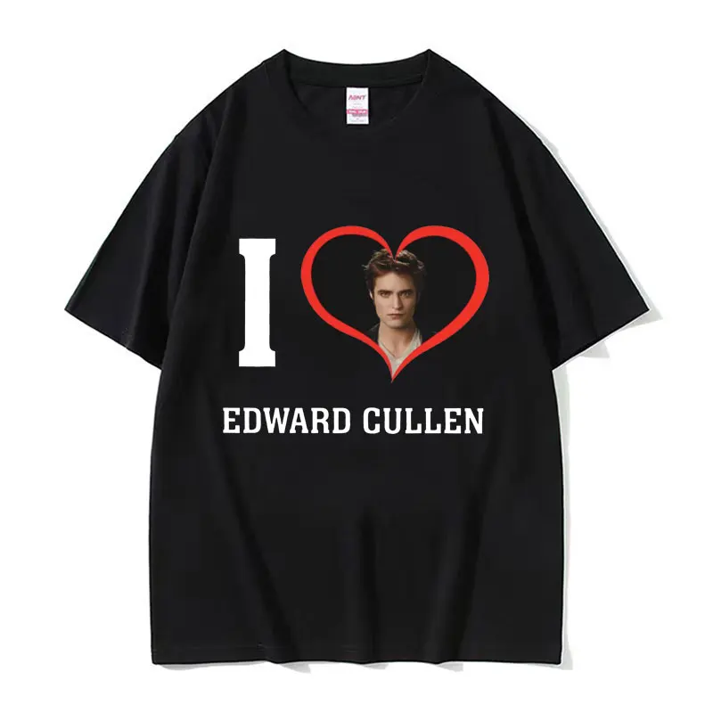 New men's Tshirt I Love Edward Cullen Twilight graphic print style Harajuku round neck pullover style cotton short sleeve unisex