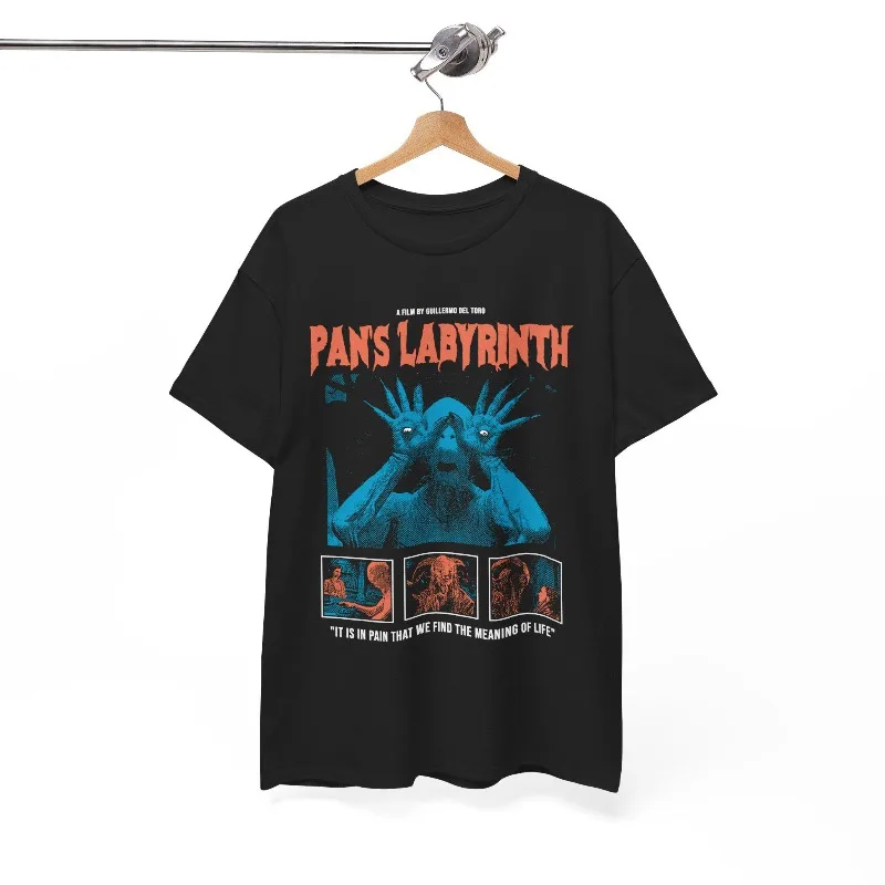 Camiseta del film Pan's Labyrinth Dark Fantasy, camiseta de cine de Guillermo del Toro, camiseta de verano unisex de algodón holgada y transpirable