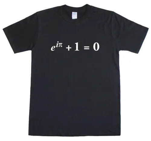 Mens T Shirt Science Geek Euler's Identity Equation 100% Cotton Preshrunk Top