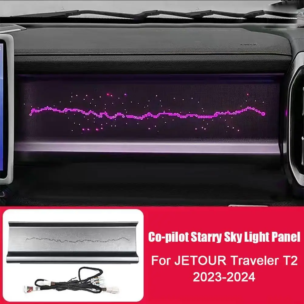 

Romantic Co-Pilot Panel Starry Sky Light For Jetour Traveler T2 23/24Y 64 Color Voice Control Rhythm Atmosphere Light Full Car