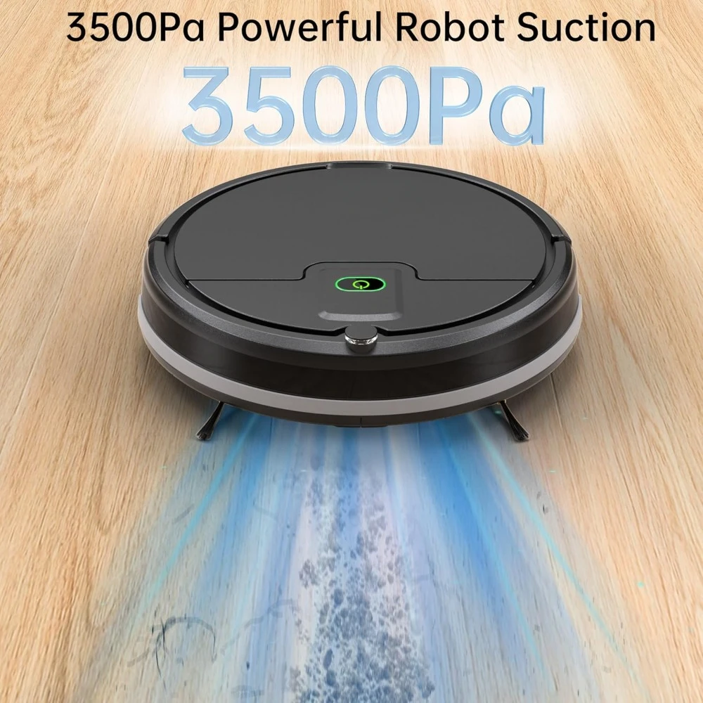 Robot Vacuum Cleaner, 3500Pa Super Thin Robotic Vacuums, 120Mins Max, Tangle Free, Automatic, Quiet Cleaning Robot Vacuum