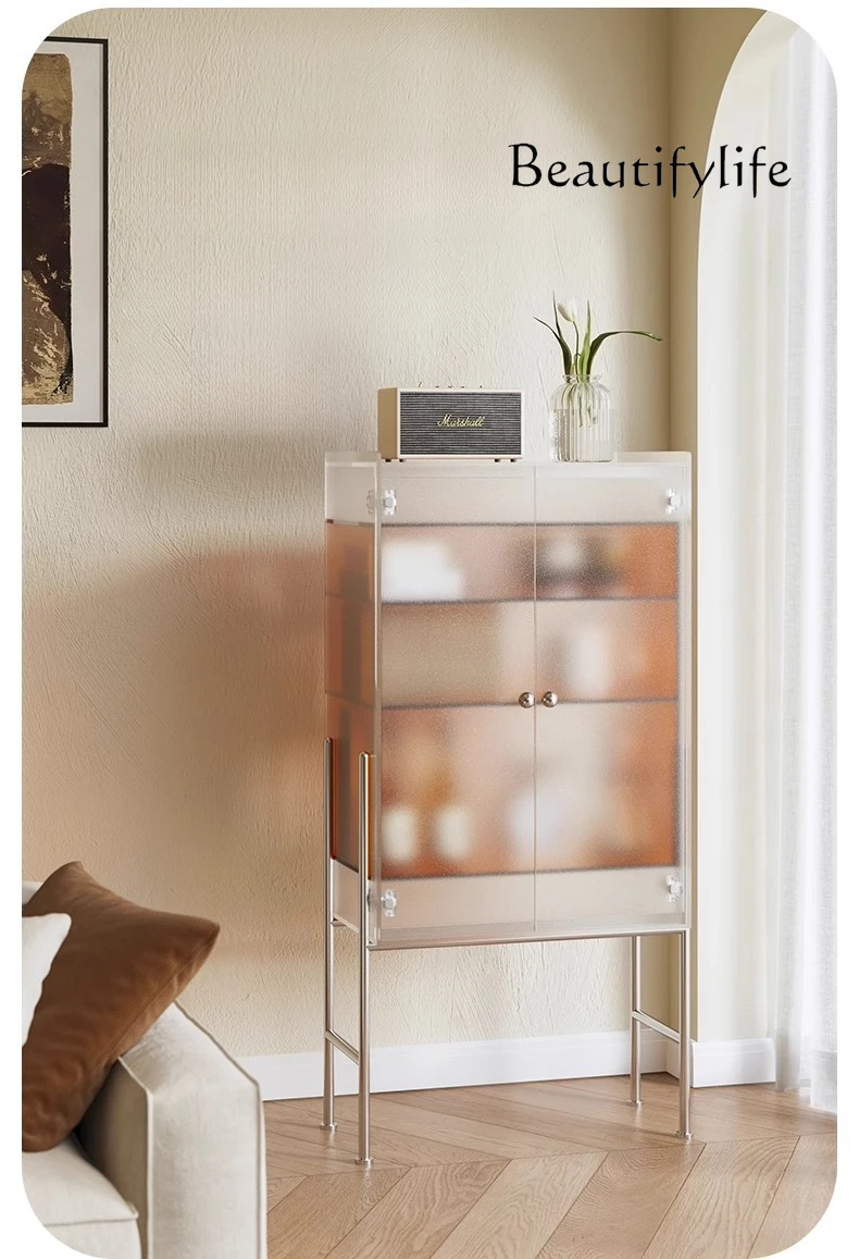 

Acrylic living room small side cabinet Italian minimalist decoration home display cabinet light luxury wine dining side designer
