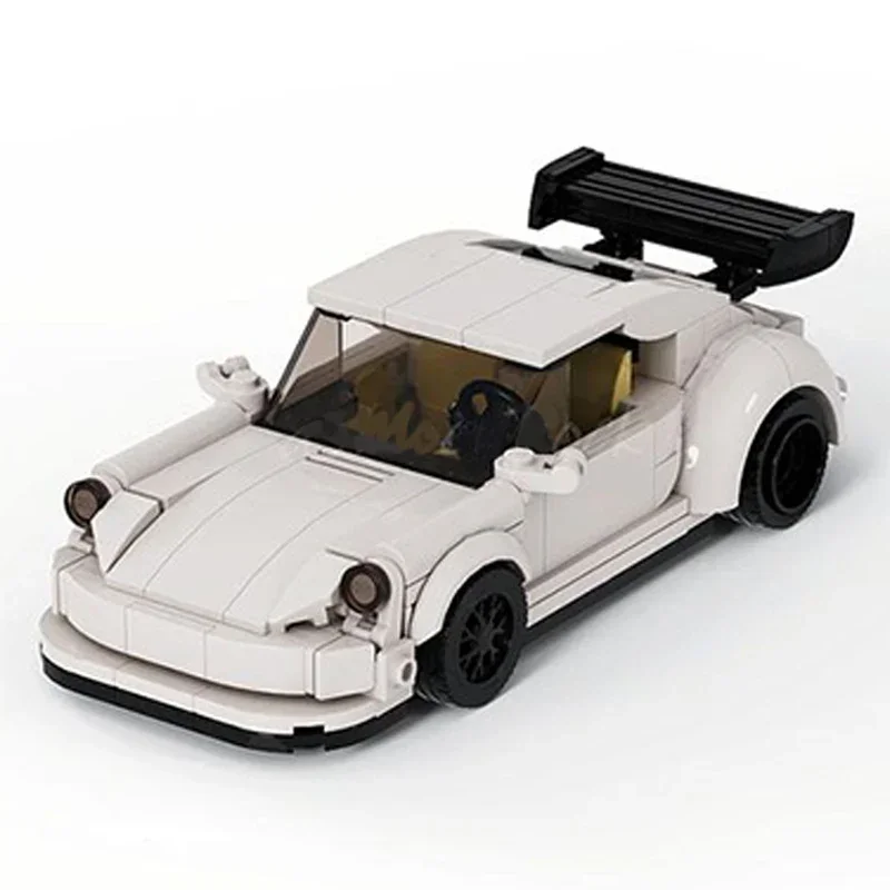 MOC-Blocos de Construção de Modelo Supercar, Carro Esportivo Branco, Tijolos Técnicos de Montagem DIY, Brinquedos de Construção para Crianças, Presentes de Férias