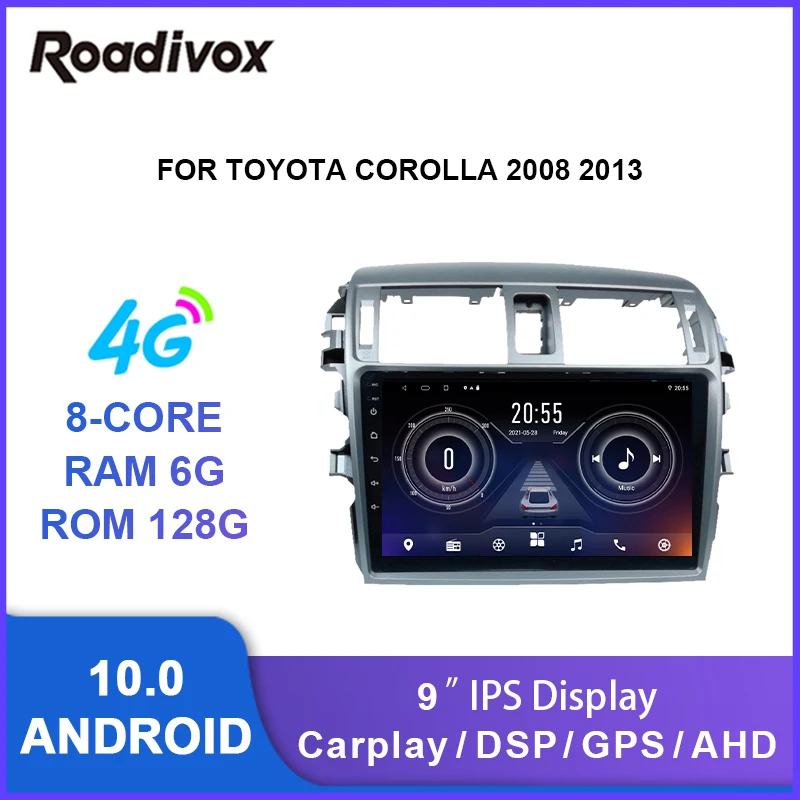 

9" android 10.0 car radio video gps navigation player for Toyota Corolla E140 E150 2006 2007 2008 2009 2013 autoradio stereo