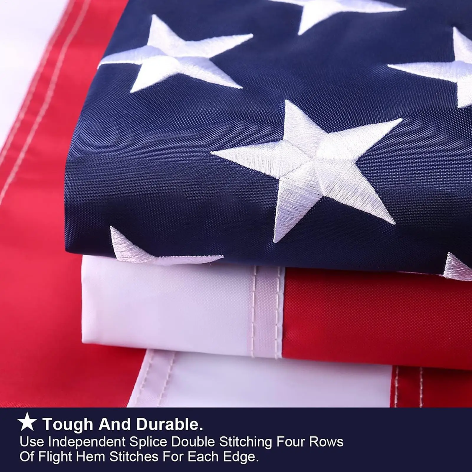 Outdoor Flags National Polyester Flag Brass Grommets Embroidered Stars Decorations For Home School Lawn Garden Front Yard Porch