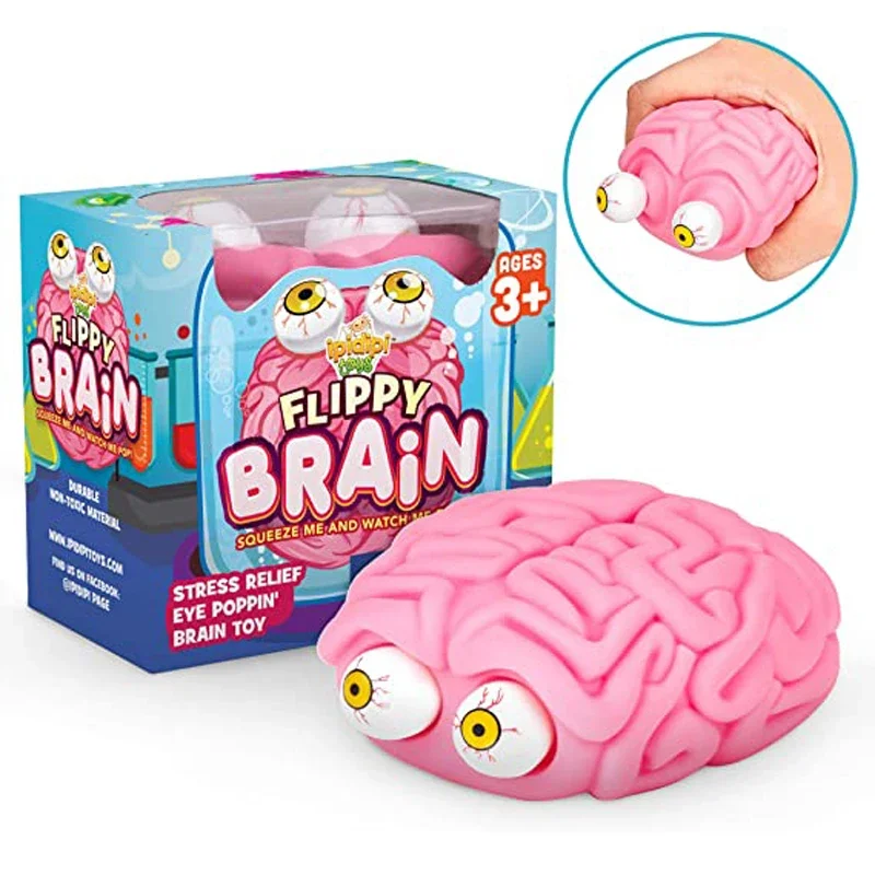 Anti Stress Flippy Brain Squishy Eye Popping Squeeze Fidget Toy Cool Stuff Kids ADHD Autism Anxiety Relief Toy Decompression Toy