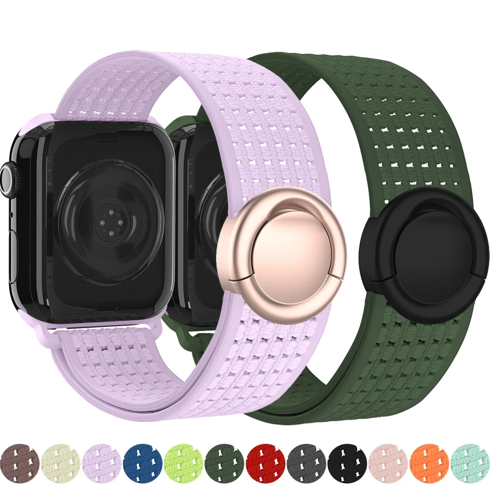 Geflochtenes Nylonarmband für Apple Watch 38 40 41 42 44 45 46 mm Ultra 3/2 49 mm Atmungsaktives Sportarmband für Iwatch 11 10 9 8 7 Magnetisch