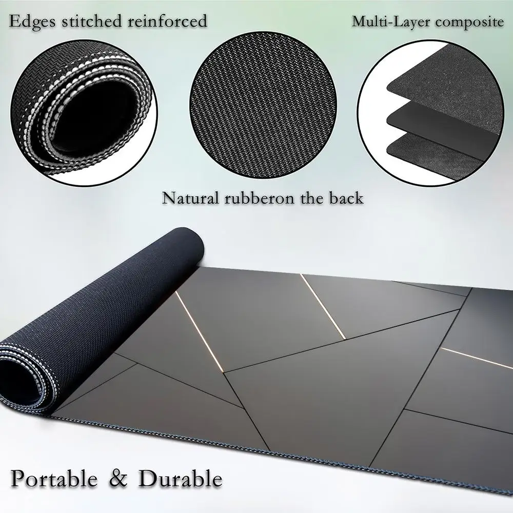 

Grey Large Gaming Mouse Pad XXL gaming Desk pad Non-Slip Rubber Comfortable Keyboard Mouse Stitched Edges for Home game office