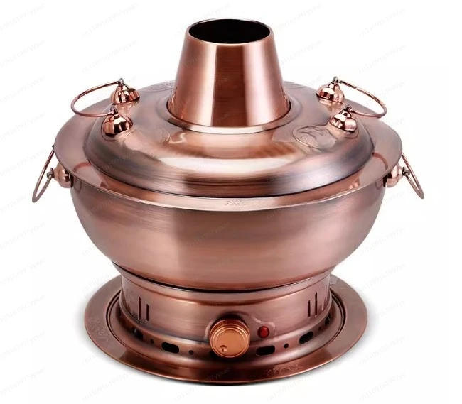 

Stainless Steel Copper-Imitation Hot Pot for Cassette Stove, Commercial Use, Suitable for Shabu-ShabuLambChickenCooking
