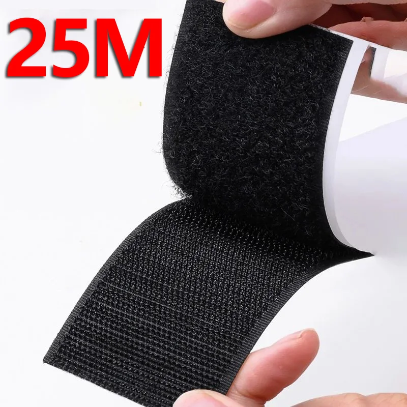 

Self Adhesive Hook and Loop Tape Nylon Reusable Fastener Straps for Home Office DIY Craft Cable Management Garment 20mm - 50mm