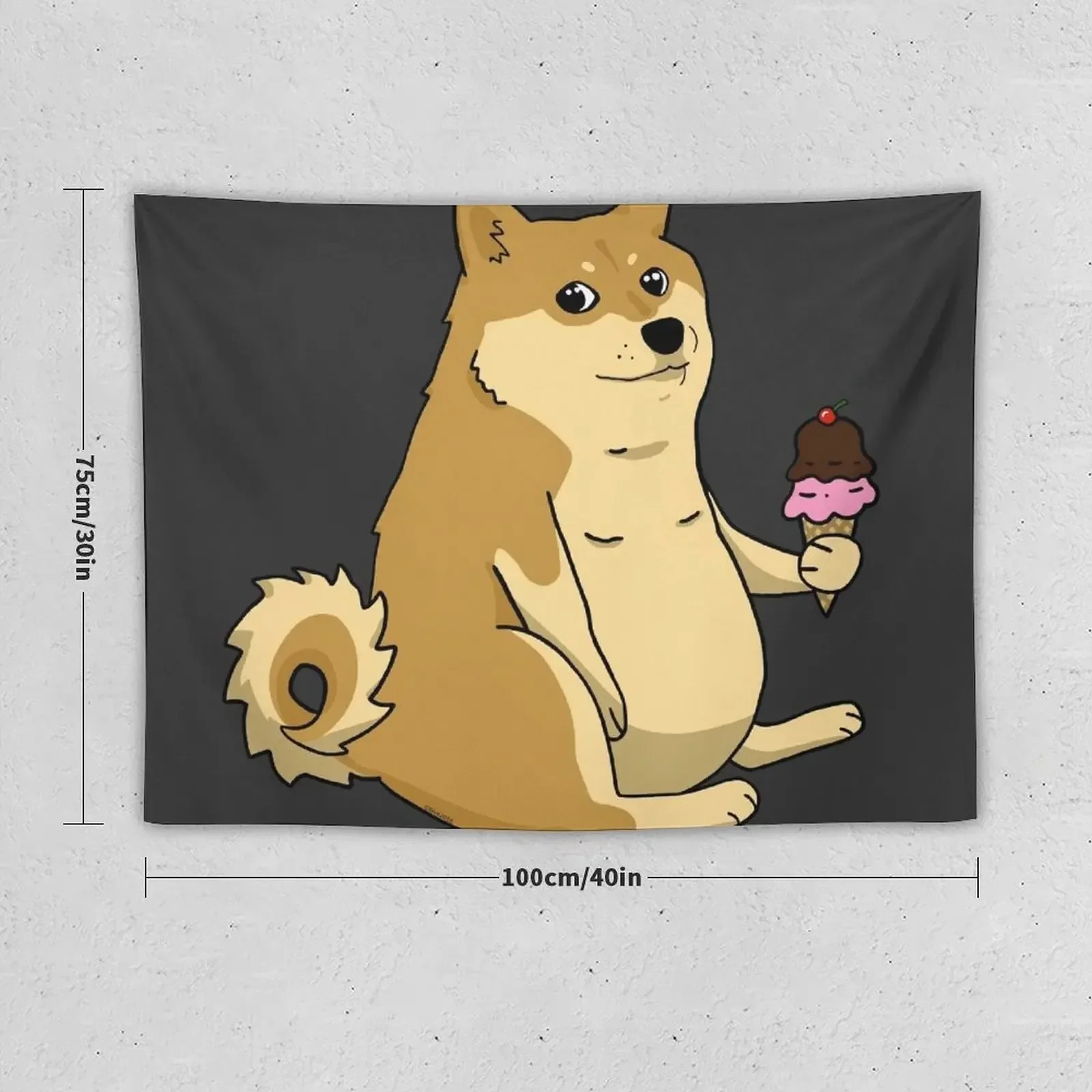 chubby shiba inu doge Tapestry Decoration For Rooms Wall Decor House Decoration Room Decor For Girls Tapestry