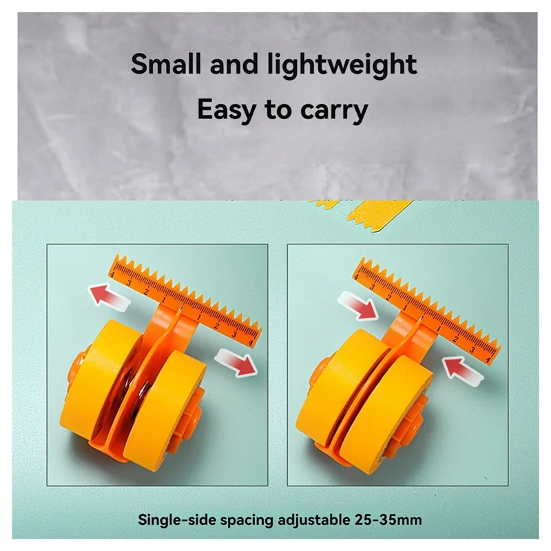 F-F Masking Tape Dispenser Masking Paint Tape Applicator W Scale Adjustable Width For Wall Door Window (With 5 Roll Tape)