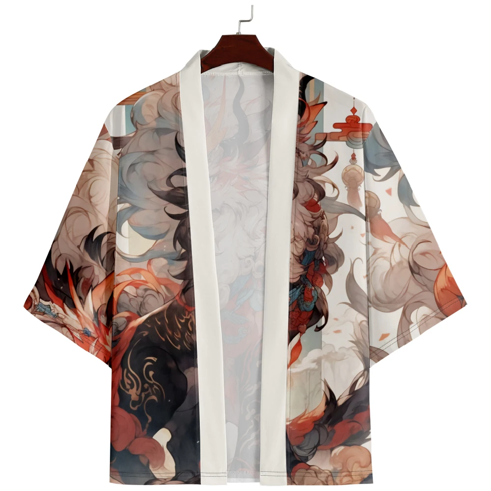 New Design Anime Print Japanese Traditional Kimono Men Women Cardigan Yukata Shirts Cosplay Haori Oversized Streetwear 6XL 5XL