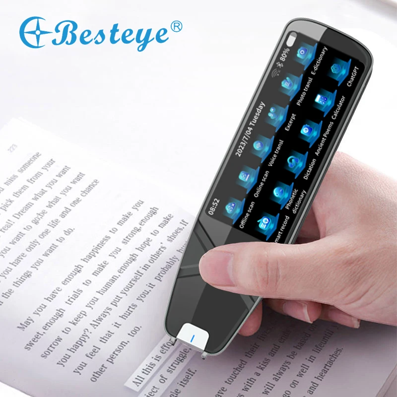 S08Pro Professional AI Smart Pen Multi-Language Translator High-Accuracy Voice Text Translation Device Type-C Charging for