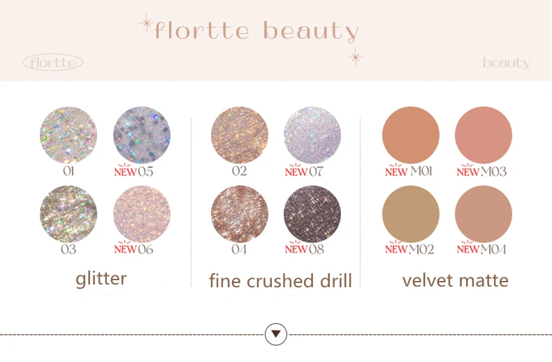 New Colors! Flortte Heart Attack Liquid Eyeshadow Shimmer Glitter Sequins Shine Brighten Lying Silkworm Highlighter Eye Makeup