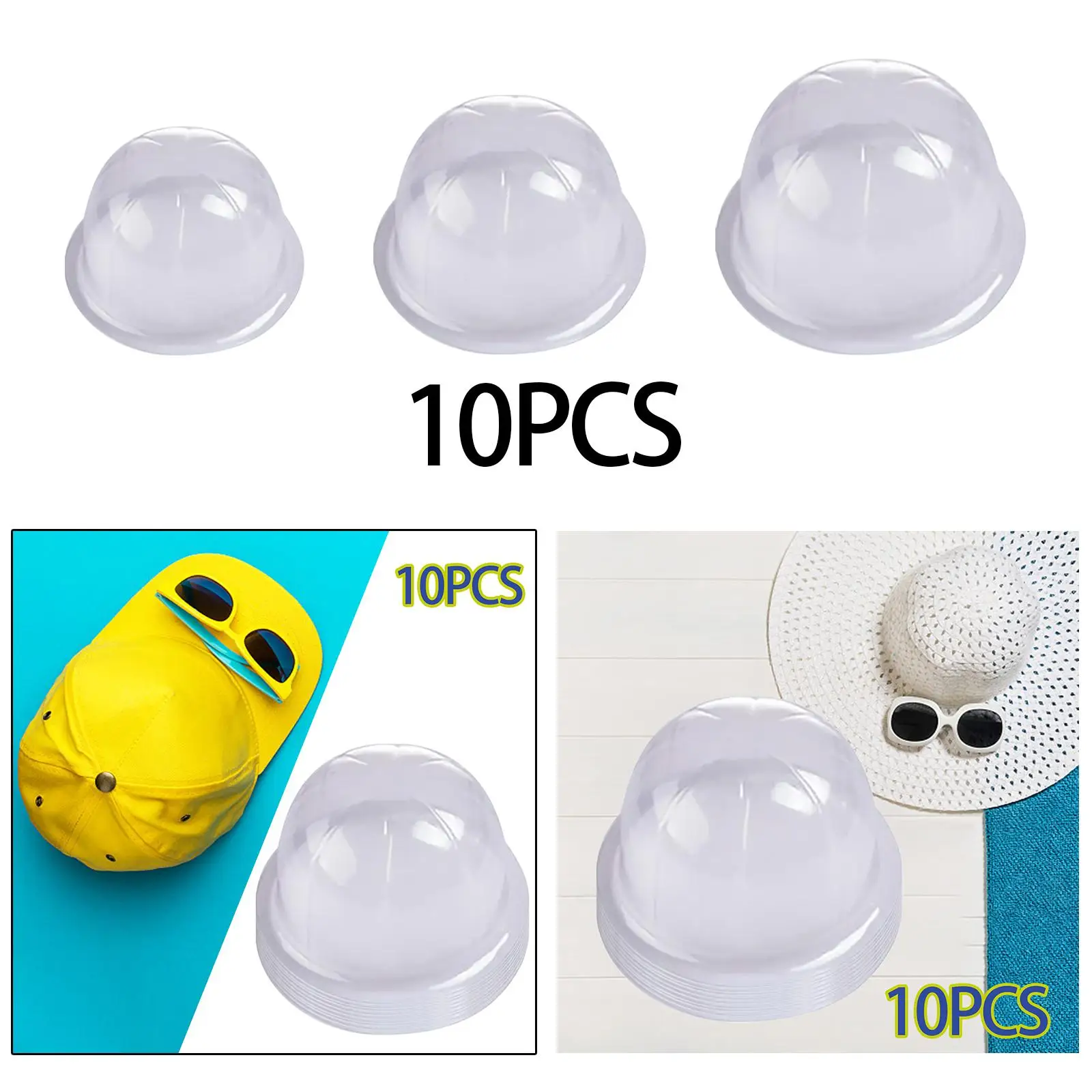 10 Pieces Hard Hat Insert Dome Shaped Universal Caps Display Supports for Mechanical Automobile Shop Maintenance Rail Transit