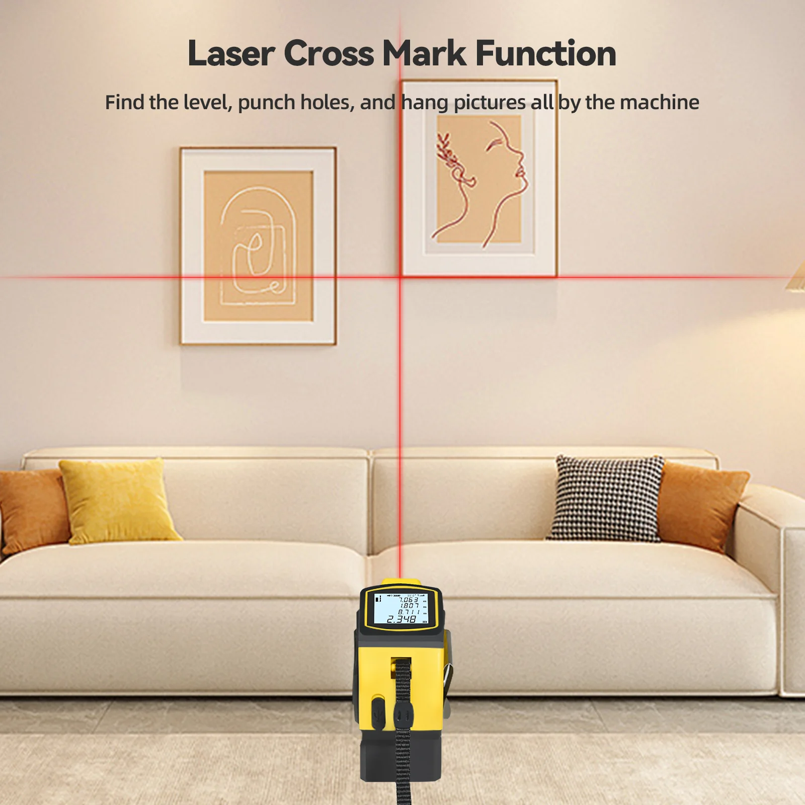 ZHENBING 100m Portable One-button Laser Measurement Auto Lock Steel Tape Measure Electric Angle Laser Distance Meter - Image 5