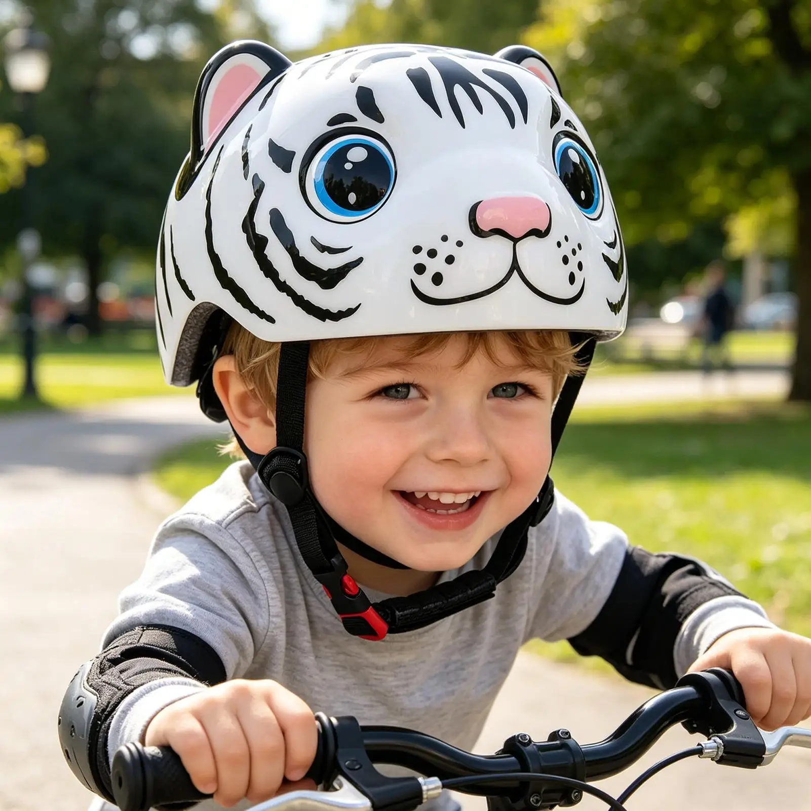

Child Bike Helmet Tiger Pattern Adjustable Safety Gear Boy Helmet For Kids Ages 2-6 Daily School Outdoor Cycling Commute Riding